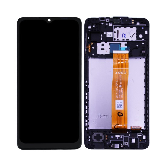 Touch+Display+Frame Samsung Galaxy A12/A125 Service Pack Preto